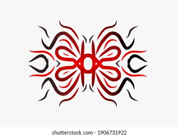 Vektorgrafik der indonesischen Batik, einzeln auf Schwarz und Rot