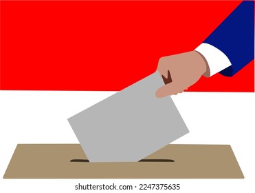 Illustration vector graphic of Indonesian flag and Indonesian presidential election