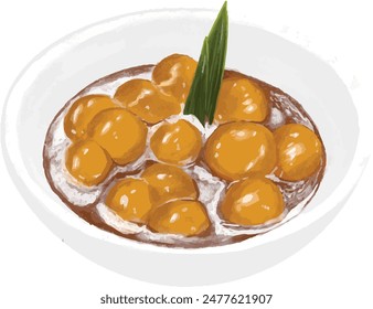 illustration vector graphic of indonesian iftar food. good for menu design.