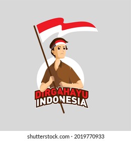 Illustration Vector graphic of Indonesian independence day 17 agustus 1945 kemerdekaan indonesia