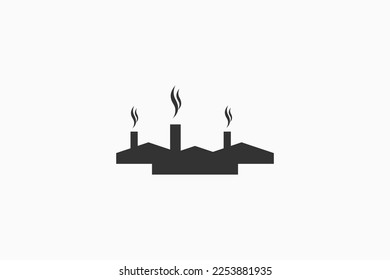 Illustration vector graphic of industry building factory with smoke. Good for symbol, icon, or logo