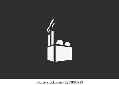 Illustration vector graphic of industry building factory with smoke. Good for icon, symbol or logo