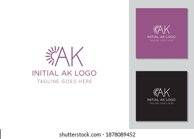 illustration vector graphic initial ak letter logo best for branding and icon