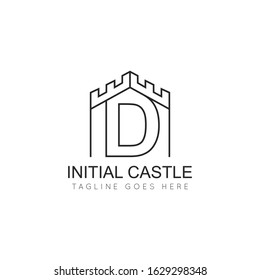 illustration vector graphic initial d logo of castle good for branding and icon