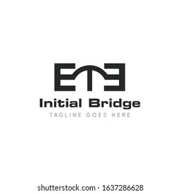 illustration vector graphic initial e logo of bridge good for building and branding icon