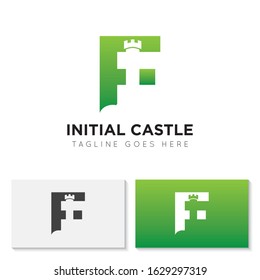 illustration vector graphic initial f logo of castle good for branding and icon