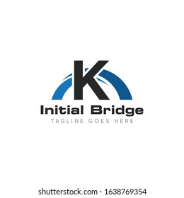 illustration vector graphic initial k logo of bridge good for building and branding icon