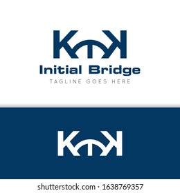 illustration vector graphic initial k logo of bridge good for building and branding icon