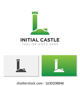 illustration vector graphic initial l logo of castle good for branding and icon