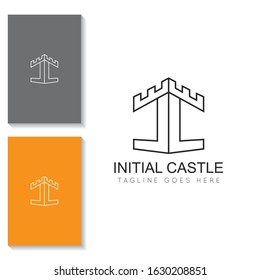 illustration vector graphic initial l logo of castle good for branding and icon