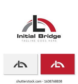 illustration vector graphic initial l logo of bridge good for building and branding icon