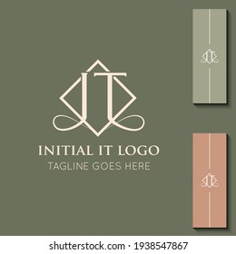 illustration vector graphic initial IT letter logo or TI icon best for branding