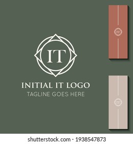 illustration vector graphic initial IT letter logo or TI icon best for branding