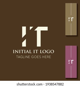 illustration vector graphic initial IT letter logo or TI icon best for branding