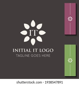 illustration vector graphic initial IT letter logo or TI icon best for branding