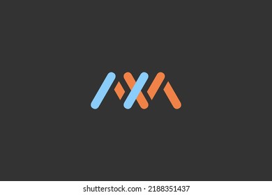 Illustration vector graphic of initial letter W, M, or WM. Looks trendy, modern, and cool. Good for logo