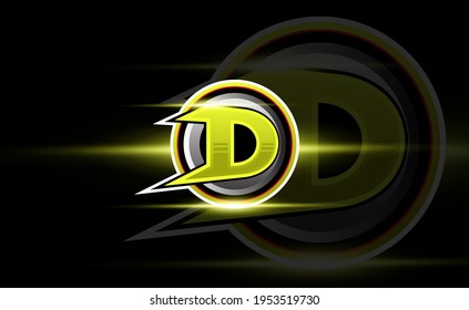 Illustration vector graphic initial logo template of D letter for esport or gaming. Vector illustration