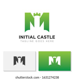 illustration vector graphic initial m logo of castle good for branding and icon