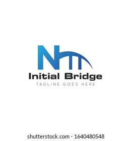 illustration vector graphic initial n logo of bridge good for building and industrial icon