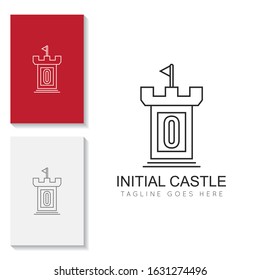 illustration vector graphic initial o logo of castle good for branding and icon