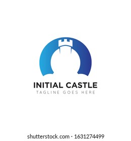illustration vector graphic initial o logo of castle good for branding and icon