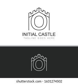 illustration vector graphic initial o logo of castle good for branding and icon