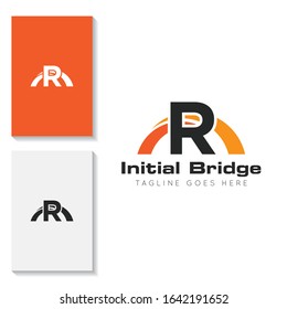 illustration vector graphic initial r logo of bridge good for building and industrial icon