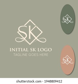illustration vector graphic initial sk letter logo or icon best for branding and icon