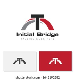 illustration vector graphic initial t logo of bridge good for building and industrial icon