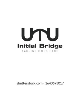 illustration vector graphic initial u logo of bridge good for building and industrial icon