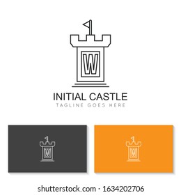 illustration vector graphic initial w logo of castle good for branding and icon