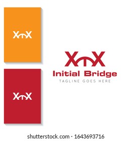 illustration vector graphic initial x logo of bridge good for building and industrial icon
