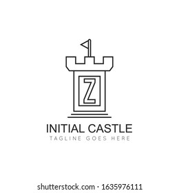illustration vector graphic initial z logo of castle good for branding and icon