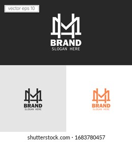 Illustration vector graphic of Initials HM or MH overlapping letters logo design