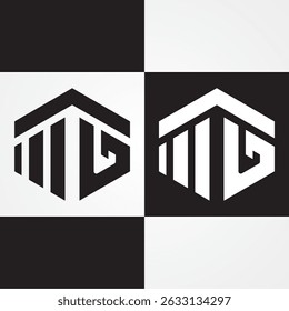 Illustration vector graphic of initials M and G. Good for logo design, like company, brand, etc.