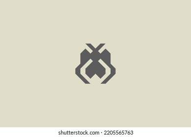 Ilustración vectorial gráfico de insectos geométricos minimalistas. Bien por el símbolo o el logotipo.