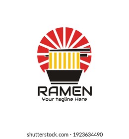illustration vector graphic of Instant noodles and chopsticks in a bowl with a bright background, perfect for ramen, noodle, fast food, restaurant, resto, cafe, etc.