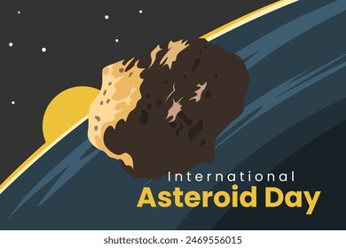 Illustration vector graphic of international asteroid day. Good for poster