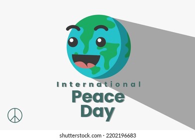 Illustration vector graphic of international day of peace. Peace symbol, face, smile and earth. Good for poster.