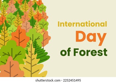 Illustration vector graphic of international day of forest. Flat style design, colorful, calm theme. Good for poster