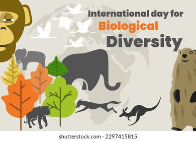 Ilustración vectorial gráfica del día internacional de la diversidad biológica. Bien por el afiche