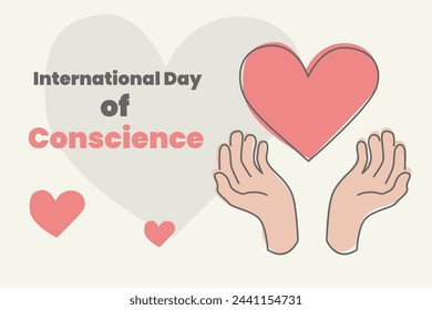 Illustration vector graphic of international day of conscience. Good for poster or background.