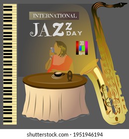 Illustration vector graphic of International Jazz Day on April, 30.  Perfect for poster or banner.