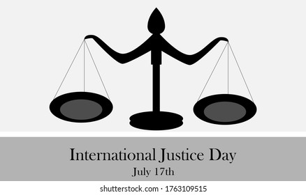 Illustration vector graphic of International justice day. commemorated every July 17