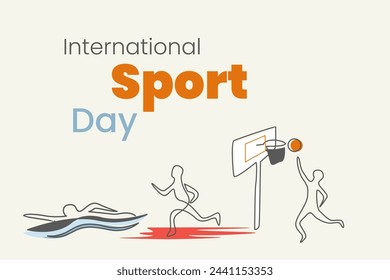 Illustration vector graphic of international sport day. Good for poster or background.