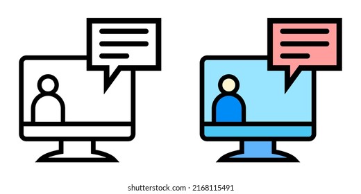 Illustration Vector Graphic of Internet, interview, network Icon