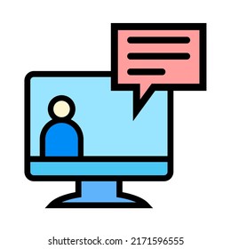 Illustration Vector Graphic of Internet, interview, network Icon