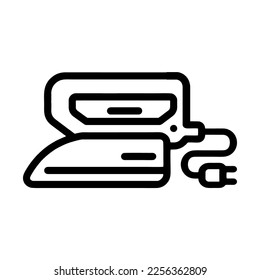 Illustration Vector Graphic of  Iron, home appliances, electronic devices Icon. Line drawing. Black