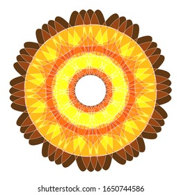 
illustration vector graphic of Isolated colorful lineless indian mandala. fit for logo, icon or symbol, etc