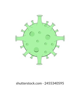 Illustration vector graphic of a isolated green virus on white background.